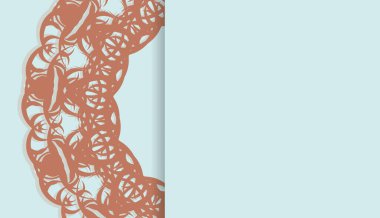 Aquamarine arkaplanı soyut mercan süsü ve metin için boşluk