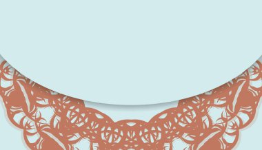 Metnin altında tasarım için mandala mercan desenli Aquamarine arkaplanı