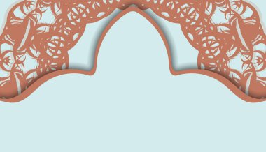 Mandala mercan desenli ve logo boşluklu Aquamarine arkaplanı