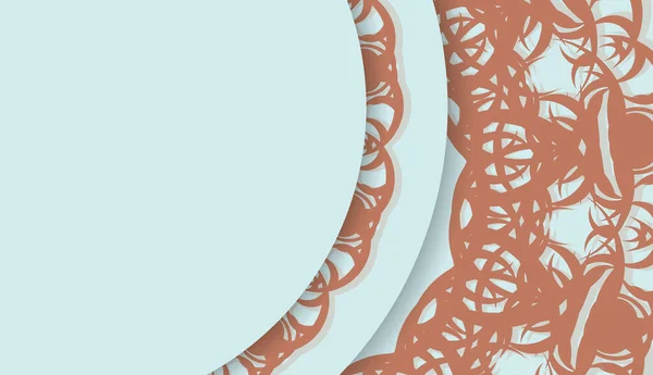 Aquamarine Φόντο Mandala Κοραλλιογενή Μοτίβο Και Χώρο Για Κείμενο — Διανυσματικό Αρχείο