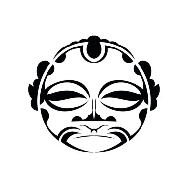 Polinezya dövmesi maskeli. Vektör illüstrasyonu.