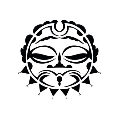 Polinezya dövmesi maskeli. Vektör illüstrasyonu.