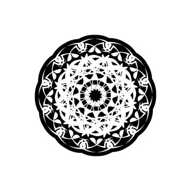 Kına, Mehndi, dövme ve dekorasyon için çiçekli dairesel desen. Etnik doğu tarzında dekoratif süs. Çizim el çizimi vektör illüstrasyonuName.