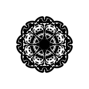 Kına, Mehndi, dövme ve dekorasyon için çiçekli dairesel desen. Etnik doğu tarzında dekoratif süs. Çizim el çizimi vektör illüstrasyonuName.