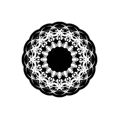 Kına, Mehndi, dövme ve dekorasyon için çiçekli dairesel desen. Etnik doğu tarzında dekoratif süs. Çizim el çizimi vektör illüstrasyonuName.