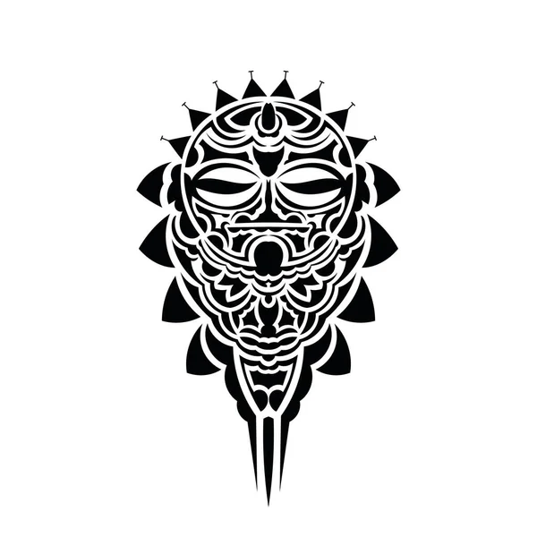 Polynesische Tattoo Gestileerde Maskers Vectorillustratie — Stockvector