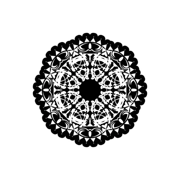Padrão Circular Forma Mandala Com Flor Para Henna Mehndi Tatuagem — Vetor de Stock