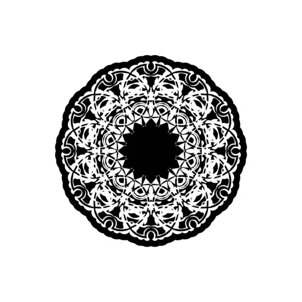 Zierrand Rundrahmen Schwarz Weißer Kreis Ornamentschablone Kunstdekor Runder Ornamentbarock Für — Stockvektor