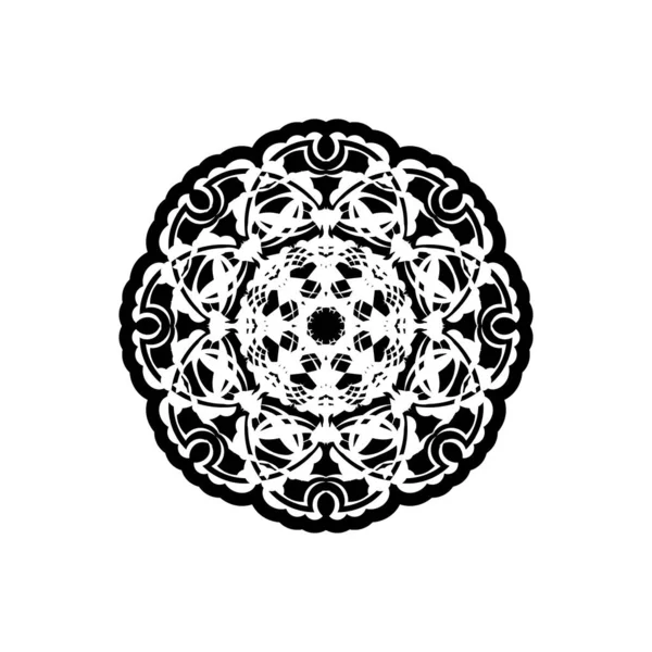 Zierrand Rundrahmen Schwarz Weißer Kreis Ornamentschablone Kunstdekor Runder Ornamentbarock Für — Stockvektor