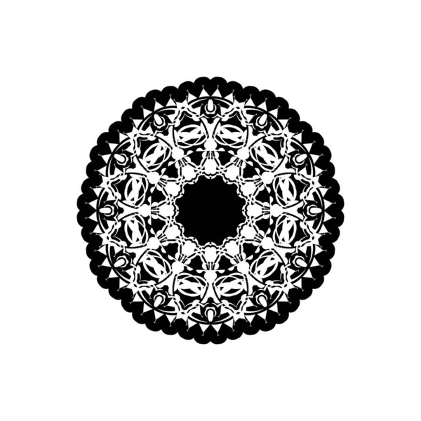 Διακοσμητικό Περίγραμμα Στρογγυλό Πλαίσιο Μαύρο Και Άσπρο Κύκλο Διακόσμηση Πρότυπο — Διανυσματικό Αρχείο