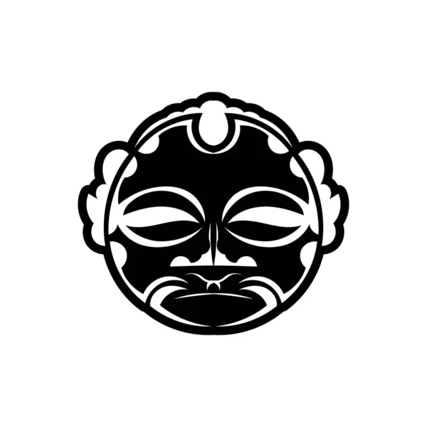 Máscara Tradicional Maorí Máscara Polinesia Estilo Tatuaje Ilustración Vectorial — Vector de stock