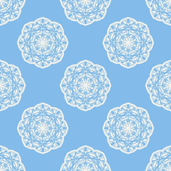 四葉の幾何学的なシームレス パターン ミント青 柔らかいターコイズ色と白のベクトル図 — ストックベクタ