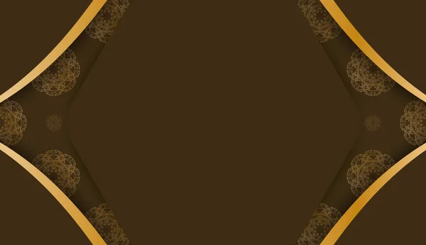 Hintergrund Brauner Farbe Mit Vintage Goldmuster Für Die Gestaltung Unter — Stockvektor