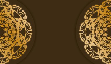 Logonuz için altın desenli kahverengi arkaplan