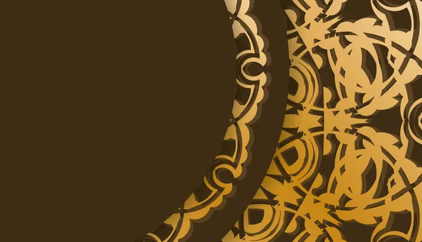 Hintergrund Brauner Farbe Mit Antiken Goldornamenten Und Platz Für Ihr — Stockvektor