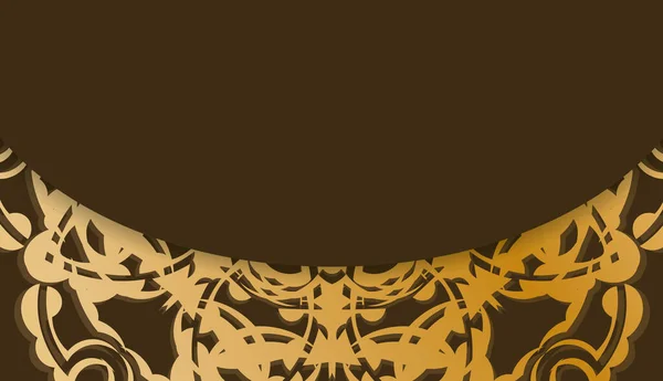 Фон Коричневом Цвете Роскошными Золотыми Орнаментами Дизайна Логотипа — стоковый вектор