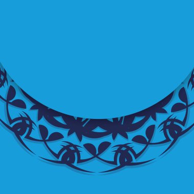 Klasik desenli mavi broşür basılmaya hazır..