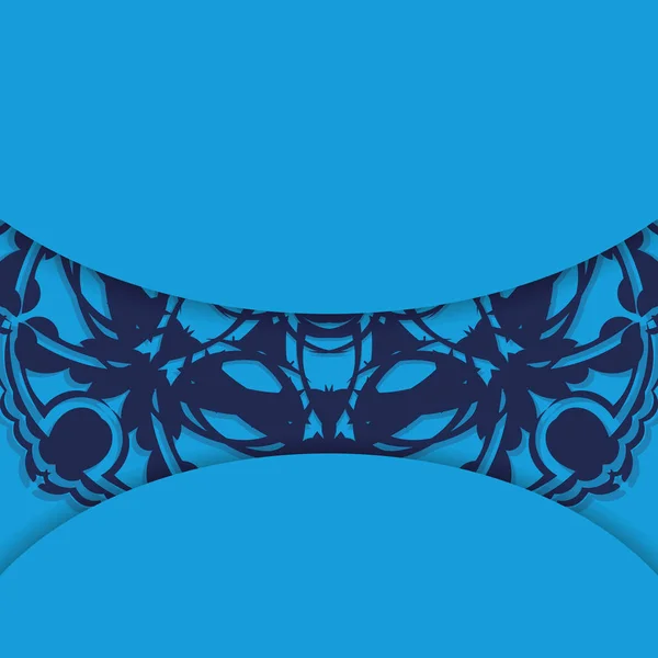 Folleto Azul Con Adorno Abstracto Para Marca — Archivo Imágenes Vectoriales