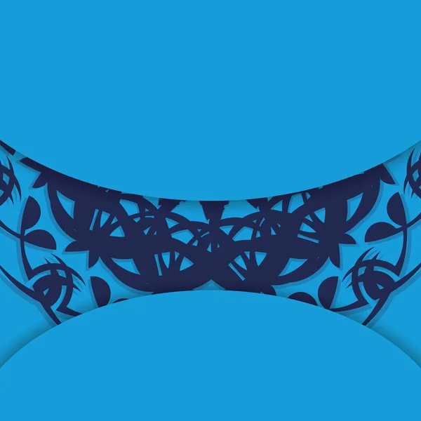 Folleto Azul Con Ornamentación Lujo Para Marca — Archivo Imágenes Vectoriales