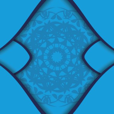 Mavili tebrik kartı ve tasarımın için Yunan süslemeleri..