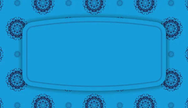 Banner Azul Con Patrón Abstracto Lugar Bajo Logotipo — Vector de stock