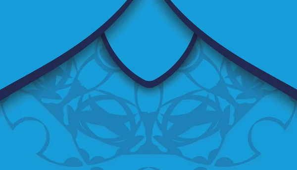 Baner Azul Com Ornamentos Indianos Lugar Para Texto — Vetor de Stock
