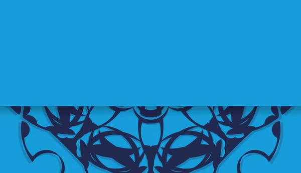 Банер Синем Винтажным Узором Оформления Ваш Текст — стоковый вектор