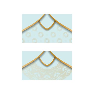 Aquamarine kartviziti ve kişiliğiniz için klasik altın süsler..