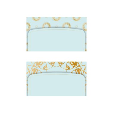 Kişiliğiniz için Yunan altın desenli deniz mavisi kartviziti.