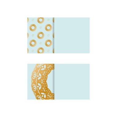 Kişiliğiniz için soyut altın desenli aquamarine kartvizit.