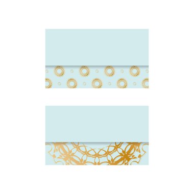 Aquamarine renginde kartvizit ve markanız için lüks altın süsler..