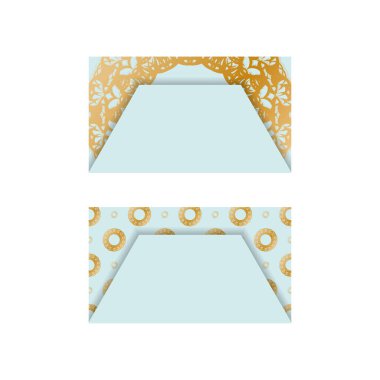 Kartvizitiniz deniz mavisi renginde ve işleriniz için mandala altın süsü..