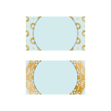 Bağlantılarınız için soyut altın desenli aquamarine kartviziti.