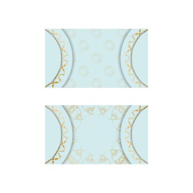 Kişiliğiniz için soyut altın desenli aquamarine renkli kartvizit.