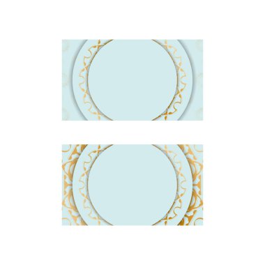 Markanız için soyut altın desenli aquamarine kartvizit.