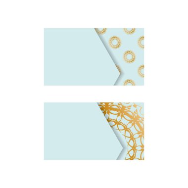 Kişileriniz için lüks altın süsler içeren deniz mavisi renkli kartvizit..