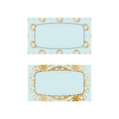 Kişiliğin için klasik altın desenli aquamarine renkli kartvizit.