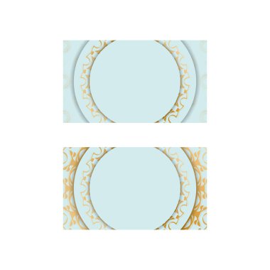 Aquamarine renginde kartvizit ve markanız için Hint altınları..