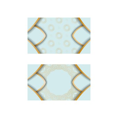 Aquamarine kartviziti ve markanız için klasik altın süsler..