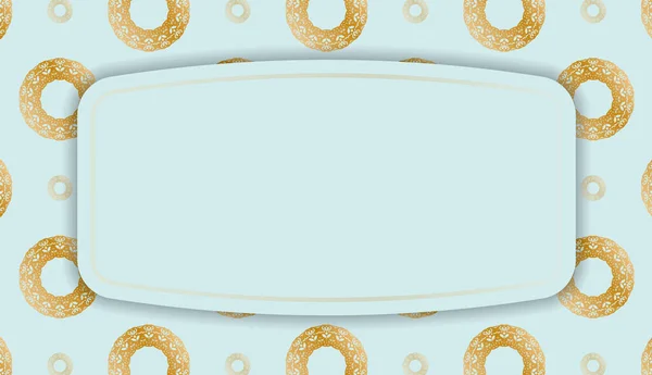 Baner Couleur Aigue Marine Avec Ornement Abstrait Espace Logo — Image vectorielle
