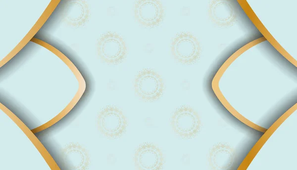 Baner Couleur Aquamarine Avec Motif Grec Pour Conception Sous Votre — Image vectorielle