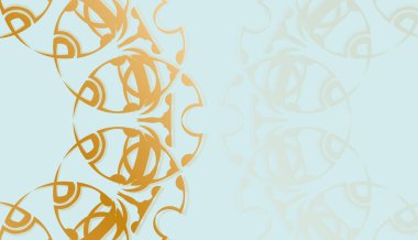 Aquamarine arkaplan altın mandala deseni ve metin altında yer