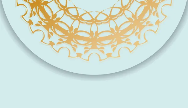 Baner Couleur Aquamarine Avec Motif Indien Espace Pour Votre Logo — Image vectorielle