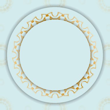 Tasarımınız için lüks altın desenli Aquamarine renk broşürü.