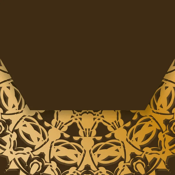 Бурый Винтажный Образец Золота Флаер Подготовлен Типографии — стоковый вектор