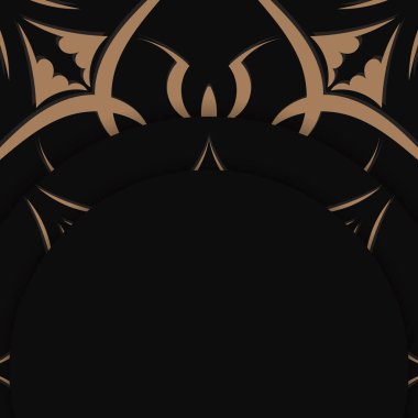 Eski kahverengi süslemeli siyah renkli tebrik broşürü basılmaya hazır..