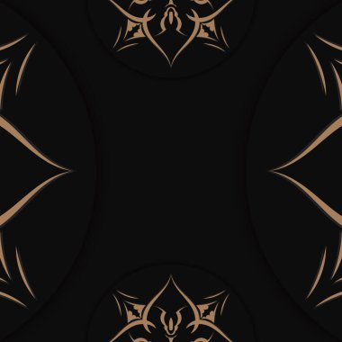 Kahverengi süslemeli siyah renkli tebrik broşürü basılmaya hazır..