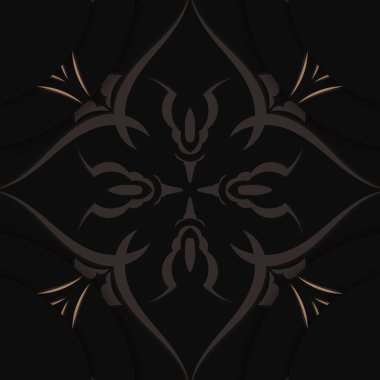 Tasarımınız için klasik kahverengi desenli siyahlı broşür selamlanıyor.