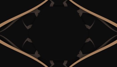 Logonuz altında Yunanca kahverengi desenli siyah pankart şablonu