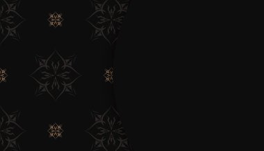 Logo tasarımı için Hint kahverengi desenli siyah renk pankart şablonu